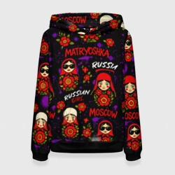 Женская толстовка 3D Паттерн с матрешками