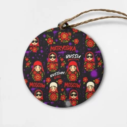 Деревянная игрушка круг Паттерн с матрешками