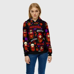 Женская толстовка 3D Паттерн с матрешками - фото 2