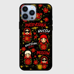Чехол для iPhone 13 Pro Max Матрешки - паттерн