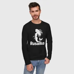 Мужской лонгслив хлопок Русалка в стиле мозайка - фото 2