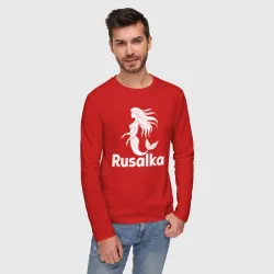 Мужской лонгслив хлопок Русалка в стиле мозайка - фото 3