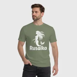 Мужская футболка хлопок Русалка в стиле мозайка - фото 2