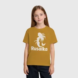Детская футболка хлопок Русалка в стиле мозайка - фото 2