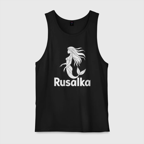 Мужская майка хлопок Русалка в стиле мозайка