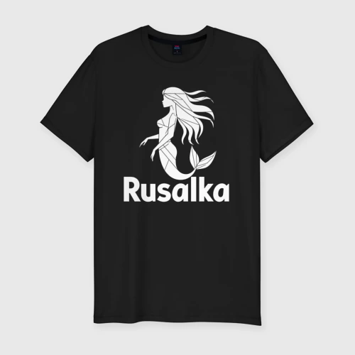 Мужская футболка хлопок Slim Русалка в стиле мозайка