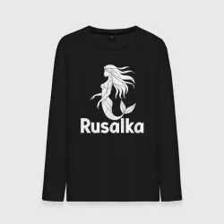 Мужской лонгслив хлопок Русалка в стиле мозайка