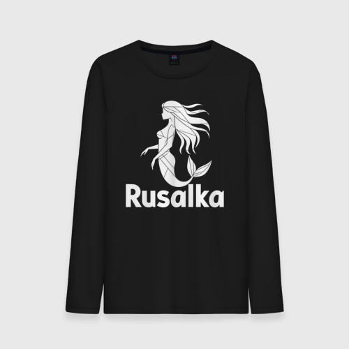 Мужской лонгслив хлопок Русалка в стиле мозайка