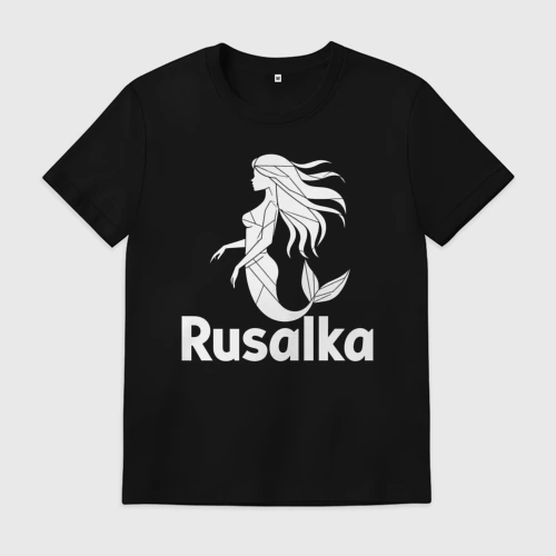 Мужская футболка хлопок Русалка в стиле мозайка