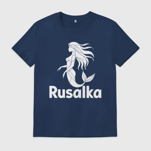 Мужская футболка хлопок Русалка в стиле мозайка