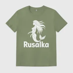 Мужская футболка хлопок Русалка в стиле мозайка