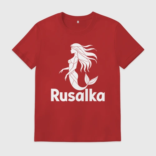 Мужская футболка хлопок Русалка в стиле мозайка
