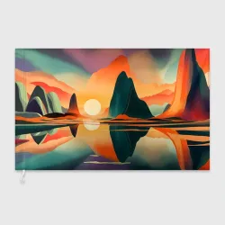 Флаг 3D Фантастический теплый закат