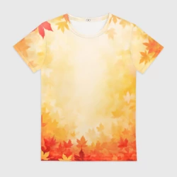 Женская футболка 3D Жёлто-красный осенний
