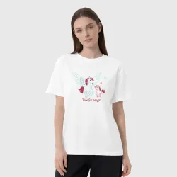 Женская футболка хлопок Oversize Милые волшебные животные лошадь и Пегас - фото 2