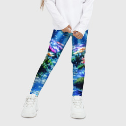 Детские леггинсы 3D Цветы на глубине освещённые лучами - фото 2