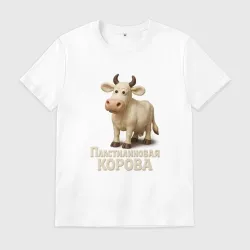 Мужская футболка хлопок Пластилиновая корова