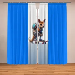Фотошторы Cyber kangaroo is a cool skateboarder - ai art