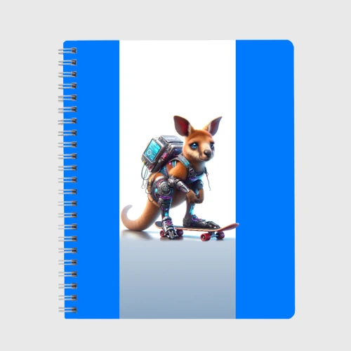 Тетрадь Cyber kangaroo is a cool skateboarder - ai art