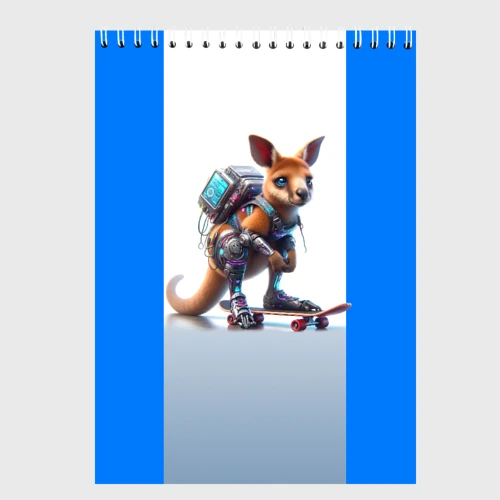 Скетчбук Cyber kangaroo is a cool skateboarder - ai art