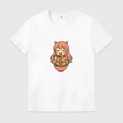 Мужская футболка хлопок Kawaii Ramen Girl