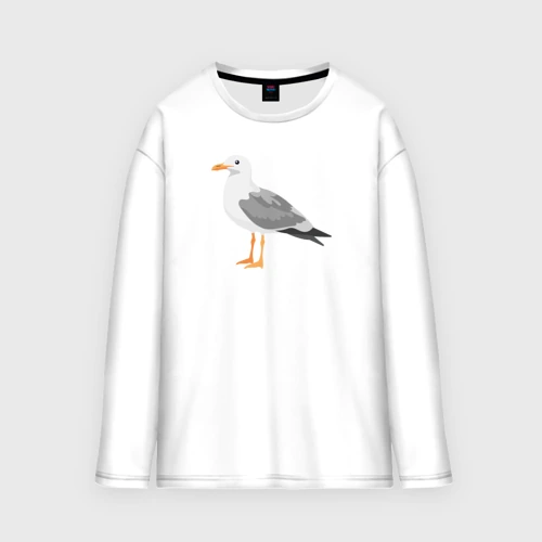 Мужской лонгслив oversize хлопок Чайка стоит