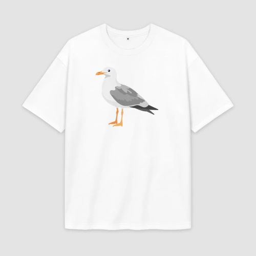 Мужская футболка Oversize хлопок premium Чайка стоит