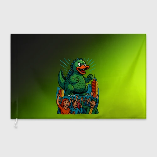 Флаг 3D Годзилла утка