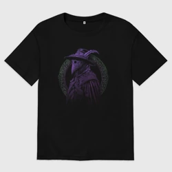 Женская футболка хлопок Oversize Пурпурный чумной доктор 