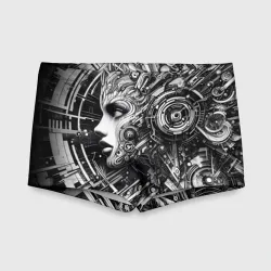 Детские купальные плавки 3D Cyber girl - ai art fantasy graffiti