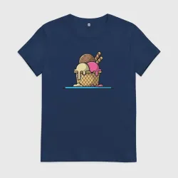 Женская футболка хлопок Yummy ice cream