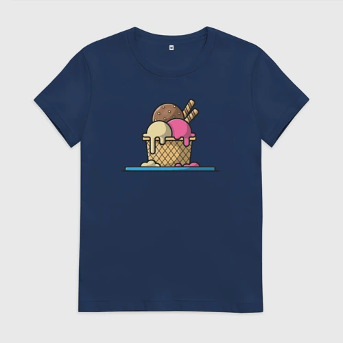 Женская футболка хлопок Yummy ice cream