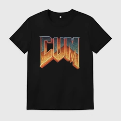 Мужская футболка хлопок Cum - дум мем