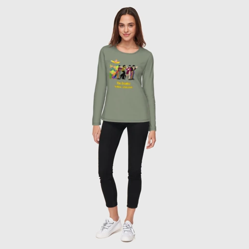 Женский лонгслив хлопок The Beatles flowers - фото 5