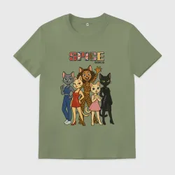 Мужская футболка хлопок Spice girls кошки