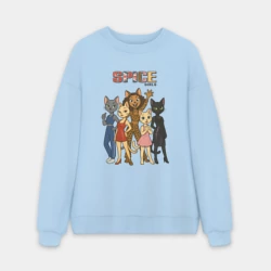 Мужской свитшот oversize без начеса хлопок Spice girls кошки
