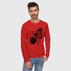 Мужской лонгслив хлопок Бабочка на ежевике - фото 2