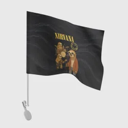 Флаг для автомобиля Ленивцы группа Nirvana