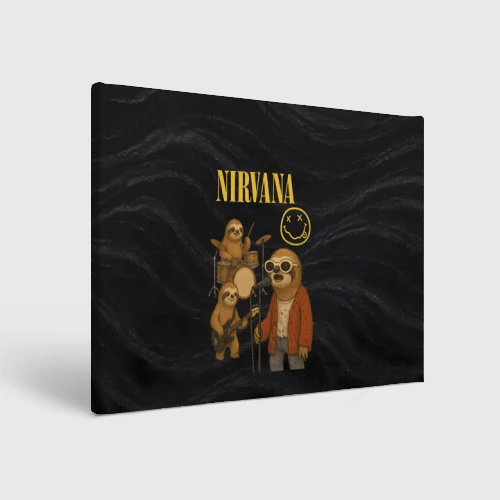 Холст прямоугольный Ленивцы группа Nirvana