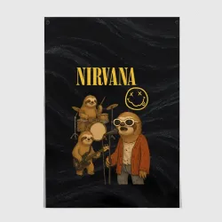 Постер Ленивцы группа Nirvana