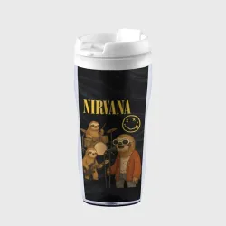 Термокружка-непроливайка Ленивцы группа Nirvana