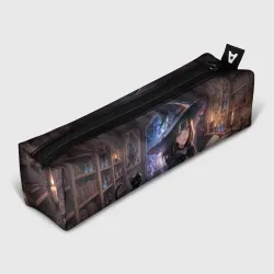 Пенал школьный 3D Аниме девушка ведьма с чёрной кошкой