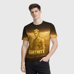 Мужская футболка 3D Fortnite золотой Мидас  - фото 3