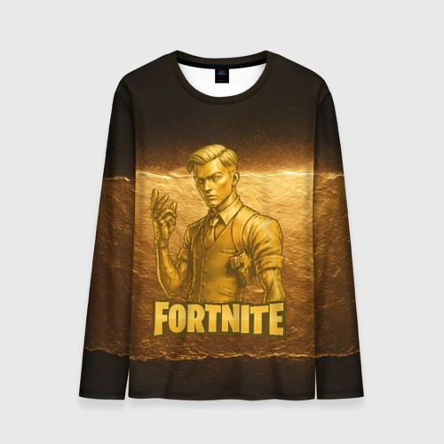 Мужской лонгслив 3D Fortnite золотой Мидас 