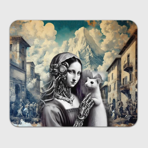 Прямоугольный коврик для мышки Lady with ermine - remake