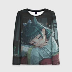 Женский лонгслив 3D Маомао с кошачьими ушками