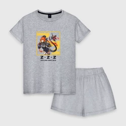 Женская пижама с шортиками хлопок Орфея и Магус - Zenless Zone Zero
