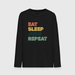 Мужской лонгслив хлопок Eat sleep judo repeat