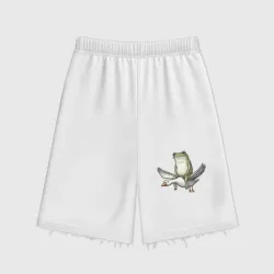 Женские шорты oversize футер хлопок Лягушка летит на гусе