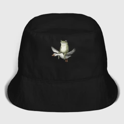 Детская панама хлопок Лягушка летит на гусе